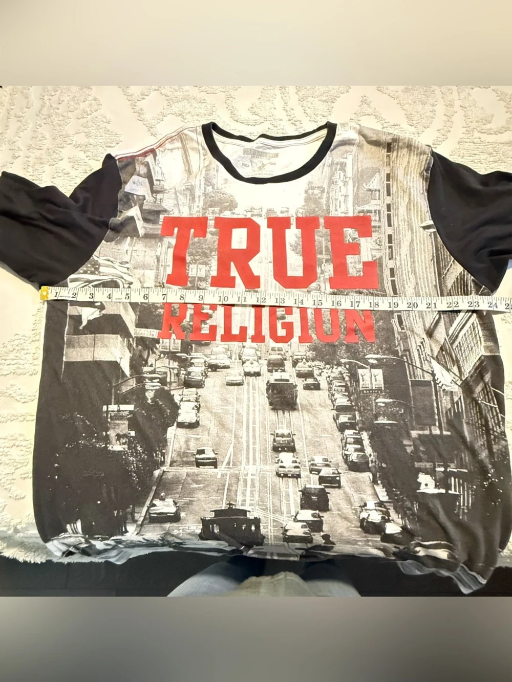 True Religion Black, White & Red Graphic Short-Sleeve Tee